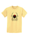 Black Widow Spider Design - Text Childrens T-Shirt-Childrens T-Shirt-TooLoud-Daffodil-Yellow-X-Small-Davson Sales