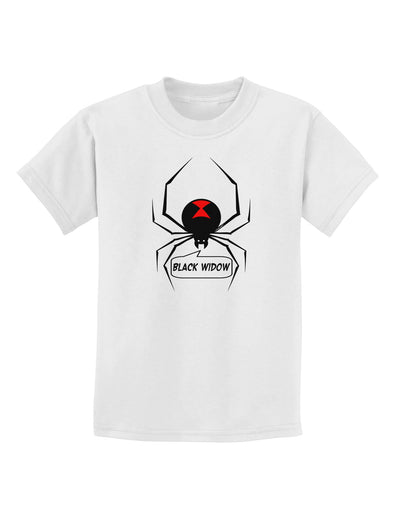 Black Widow Spider Design - Text Childrens T-Shirt-Childrens T-Shirt-TooLoud-White-X-Small-Davson Sales