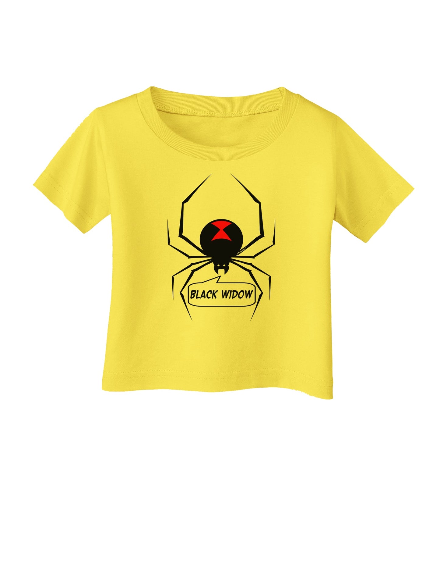 Black Widow Spider Design - Text Infant T-Shirt-Infant T-Shirt-TooLoud-Yellow-06-Months-Davson Sales