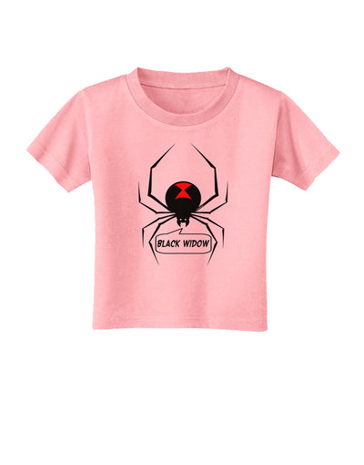 Black Widow Spider Design - Text Toddler T-Shirt-Toddler T-Shirt-TooLoud-Candy-Pink-2T-Davson Sales