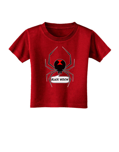 Black Widow Spider Design - Text Toddler T-Shirt Dark-Toddler T-Shirt-TooLoud-Clover-Green-2T-Davson Sales