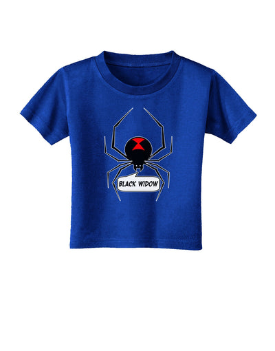 Black Widow Spider Design - Text Toddler T-Shirt Dark-Toddler T-Shirt-TooLoud-Red-2T-Davson Sales