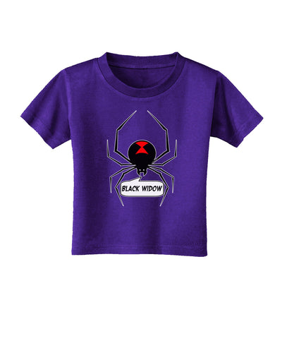 Black Widow Spider Design - Text Toddler T-Shirt Dark-Toddler T-Shirt-TooLoud-Purple-2T-Davson Sales