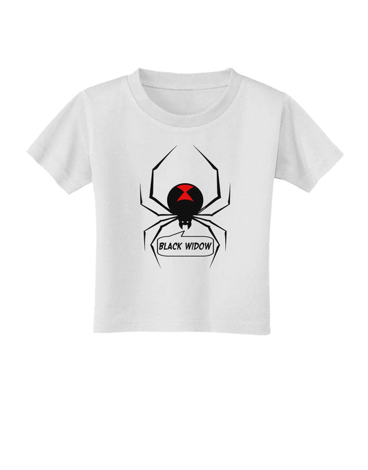 Black Widow Spider Design - Text Toddler T-Shirt-Toddler T-Shirt-TooLoud-White-2T-Davson Sales