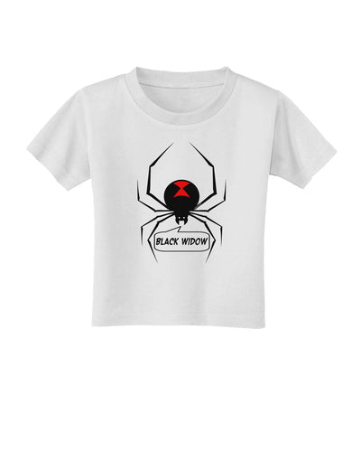 Black Widow Spider Design - Text Toddler T-Shirt-Toddler T-Shirt-TooLoud-White-2T-Davson Sales