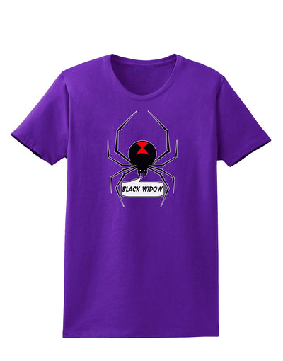 Black Widow Spider Design - Text Womens Dark T-Shirt-Womens T-Shirt-TooLoud-Purple-X-Small-Davson Sales