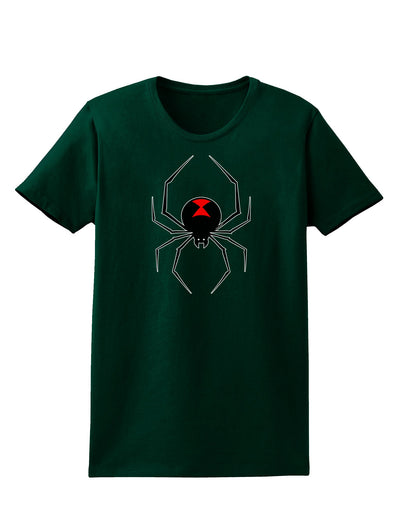 Black Widow Spider Design Womens Dark T-Shirt-Womens T-Shirt-TooLoud-Forest-Green-Small-Davson Sales