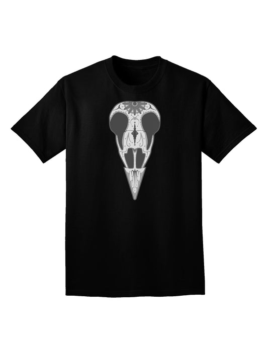 Black and White Mystic Bird Skull Day of the Dead Adult Dark V-Neck T-Shirt-TooLoud-Black-Small-Davson Sales