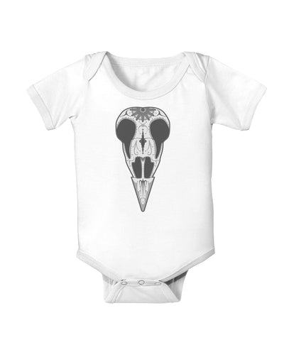 Black and White Mystic Bird Skull Day of the Dead Baby Romper Bodysuit-Baby Romper-TooLoud-White-06-Months-Davson Sales