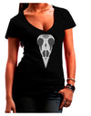 Black and White Mystic Bird Skull Day of the Dead Juniors V-Neck Dark T-Shirt-Womens V-Neck T-Shirts-TooLoud-Black-Small-Davson Sales