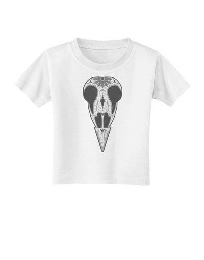 Black and White Mystic Bird Skull Day of the Dead Toddler T-Shirt-Toddler T-Shirt-TooLoud-White-2T-Davson Sales