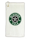 Blessed Yule Emblem Micro Terry Gromet Golf Towel 16 x 25 inch by TooLoud-Golf Towel-TooLoud-White-Davson Sales