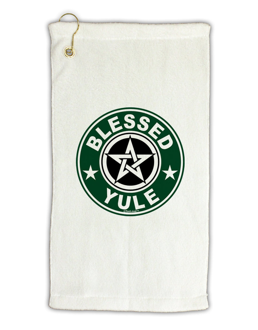 Blessed Yule Emblem Micro Terry Gromet Golf Towel 16 x 25 inch by TooLoud-Golf Towel-TooLoud-White-Davson Sales