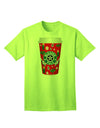 Blessed Yule Red Coffee Cup Adult T-Shirt-Mens T-Shirt-TooLoud-Neon-Green-XXXX-Large-Davson Sales