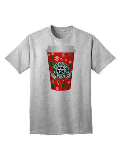 Blessed Yule Red Coffee Cup Adult T-Shirt-Mens T-Shirt-TooLoud-AshGray-XXXX-Large-Davson Sales