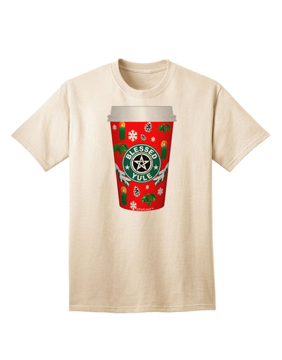 Blessed Yule Red Coffee Cup Adult T-Shirt-Mens T-Shirt-TooLoud-Natural-XXXX-Large-Davson Sales