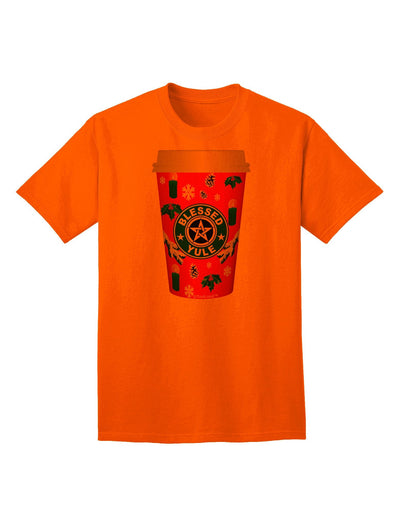 Blessed Yule Red Coffee Cup Adult T-Shirt-Mens T-Shirt-TooLoud-Orange-XXXX-Large-Davson Sales