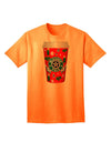 Blessed Yule Red Coffee Cup Adult T-Shirt-Mens T-Shirt-TooLoud-Neon-Orange-XXXX-Large-Davson Sales