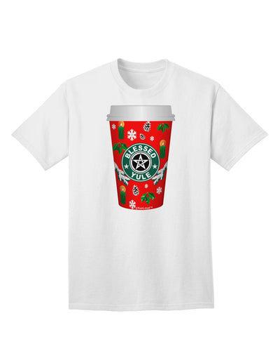 Blessed Yule Red Coffee Cup Adult T-Shirt-Mens T-Shirt-TooLoud-White-XXXX-Large-Davson Sales