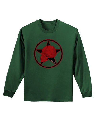 Blood Red Skull Adult Long Sleeve Dark T-Shirt by TooLoud-TooLoud-Dark-Green-Small-Davson Sales