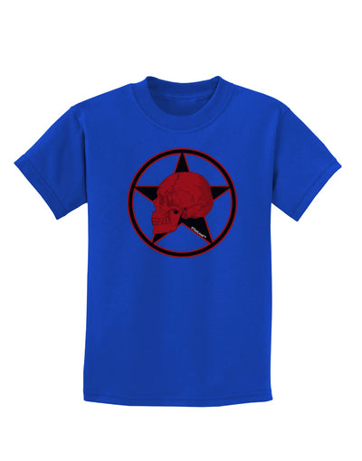 Blood Red Skull Childrens Dark T-Shirt by TooLoud-Childrens T-Shirt-TooLoud-Royal-Blue-X-Small-Davson Sales