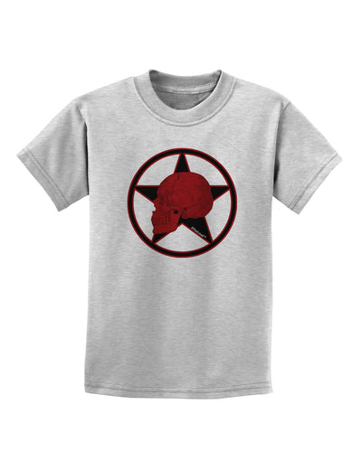 Blood Red Skull Childrens T-Shirt by TooLoud-Childrens T-Shirt-TooLoud-AshGray-X-Small-Davson Sales