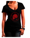 Blood Red Skull Juniors V-Neck Dark T-Shirt by TooLoud-Womens V-Neck T-Shirts-TooLoud-Black-Juniors Fitted Small-Davson Sales