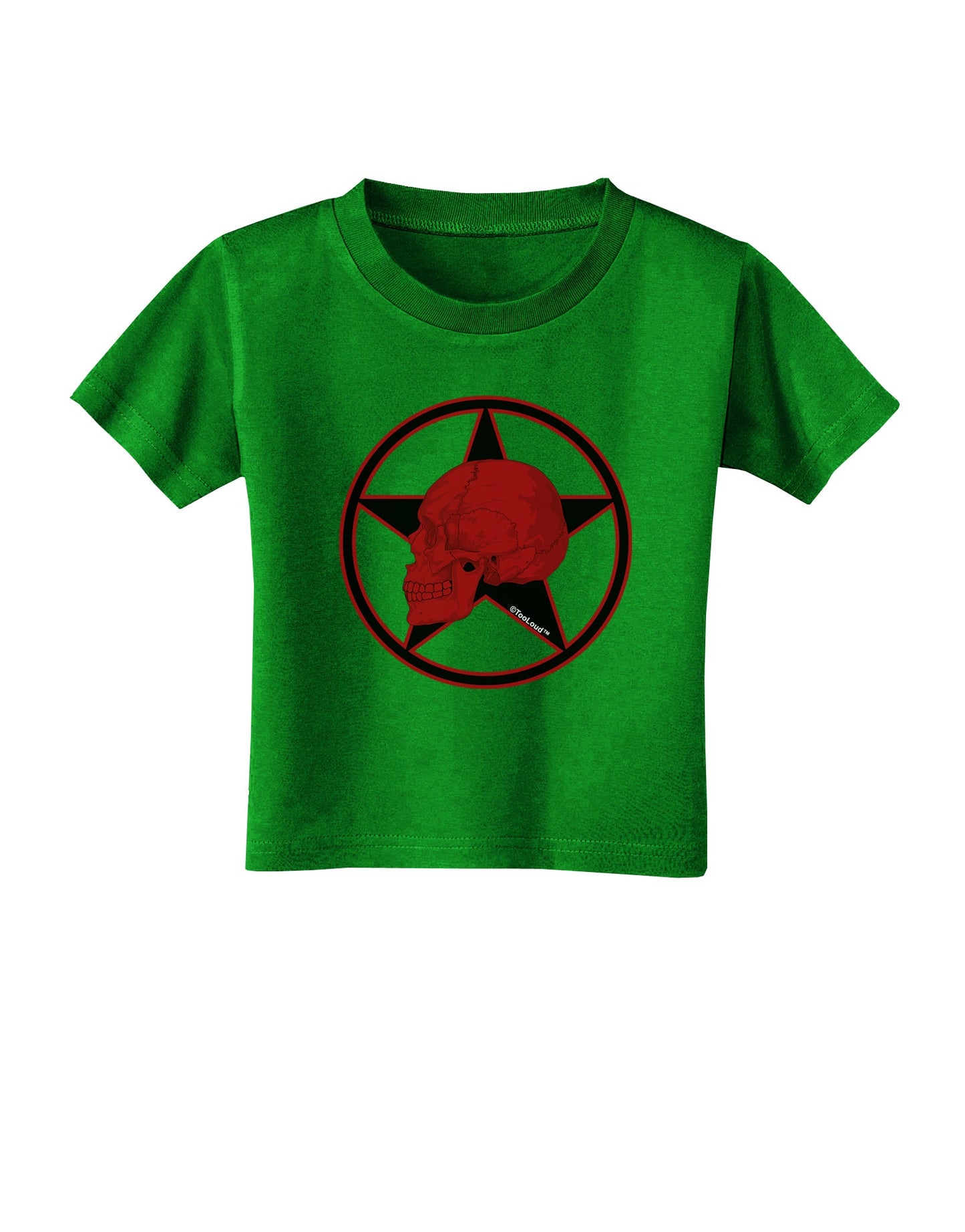 Blood Red Skull Toddler T-Shirt Dark by TooLoud-Toddler T-Shirt-TooLoud-Clover-Green-2T-Davson Sales
