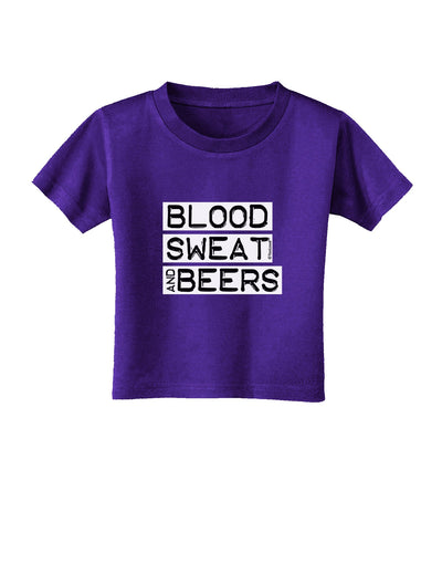 Blood Sweat and Beers Design Toddler T-Shirt Dark by TooLoud-Toddler T-Shirt-TooLoud-Purple-2T-Davson Sales