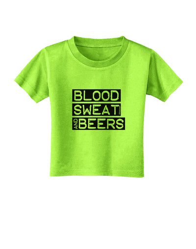 Blood Sweat and Beers Design Toddler T-Shirt by TooLoud-Toddler T-Shirt-TooLoud-Lime-Green-2T-Davson Sales