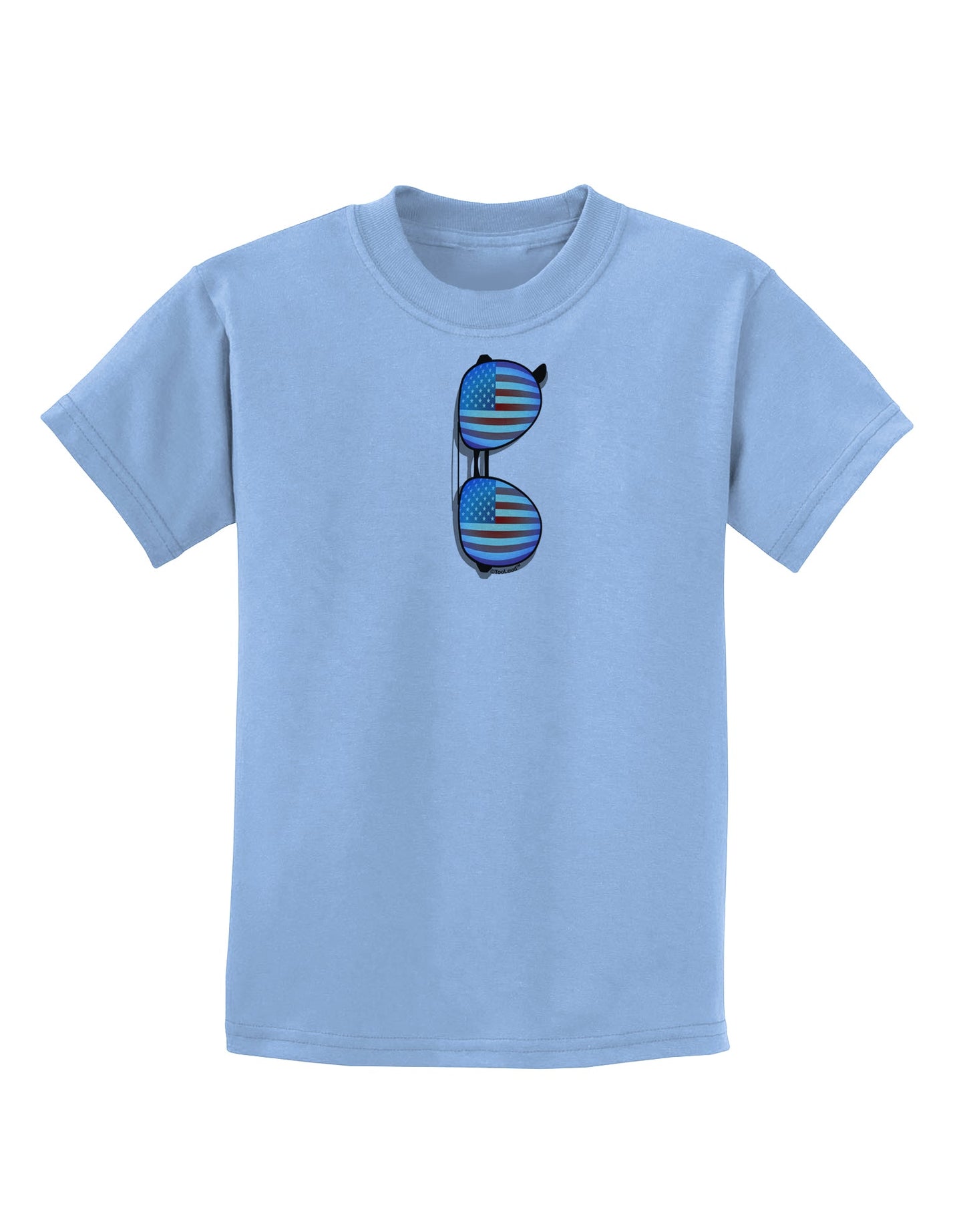 Blue American Flag Aviator Sunglasses Childrens T-Shirt-Childrens T-Shirt-TooLoud-Light-Blue-X-Small-Davson Sales