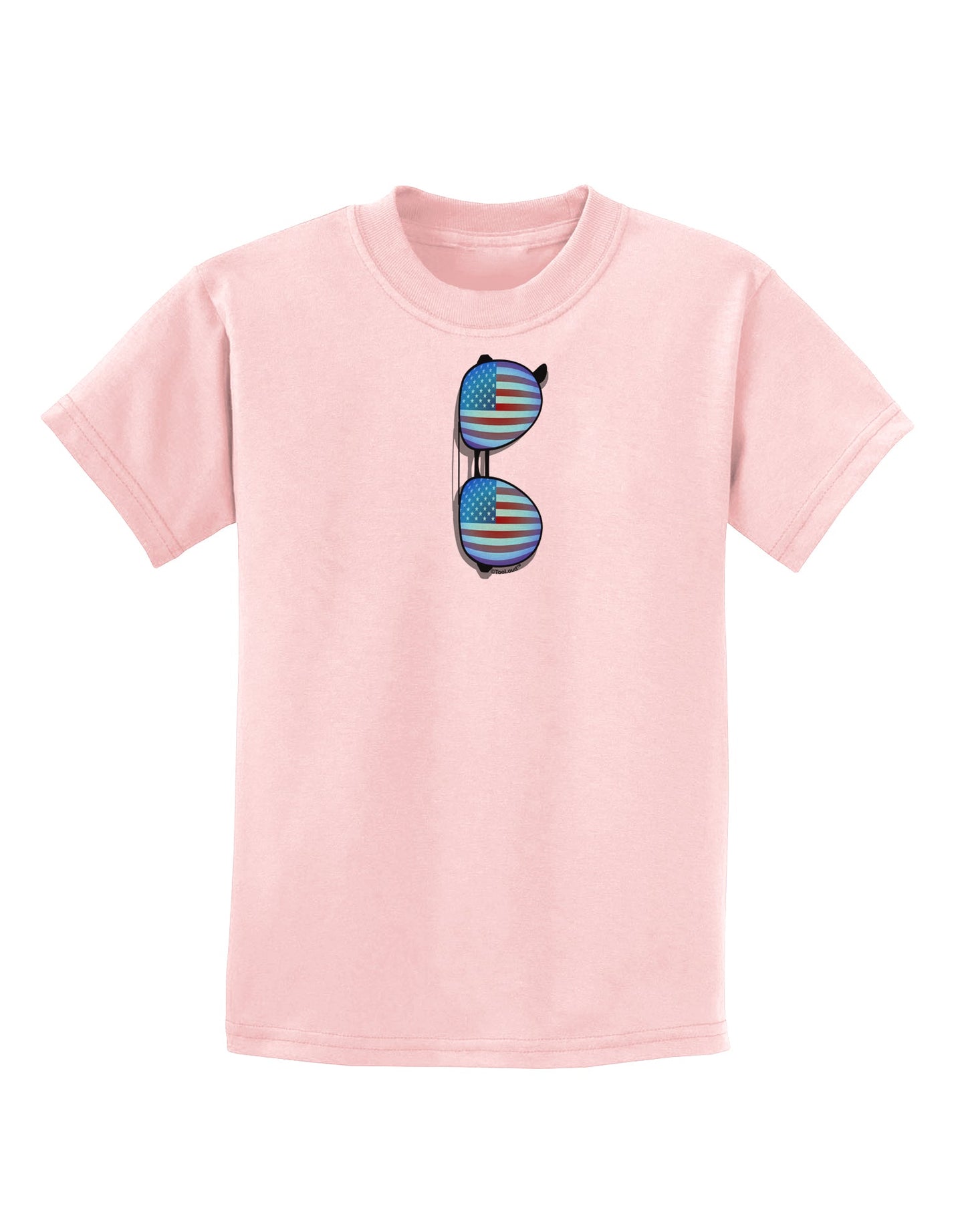 Blue American Flag Aviator Sunglasses Childrens T-Shirt-Childrens T-Shirt-TooLoud-PalePink-X-Small-Davson Sales