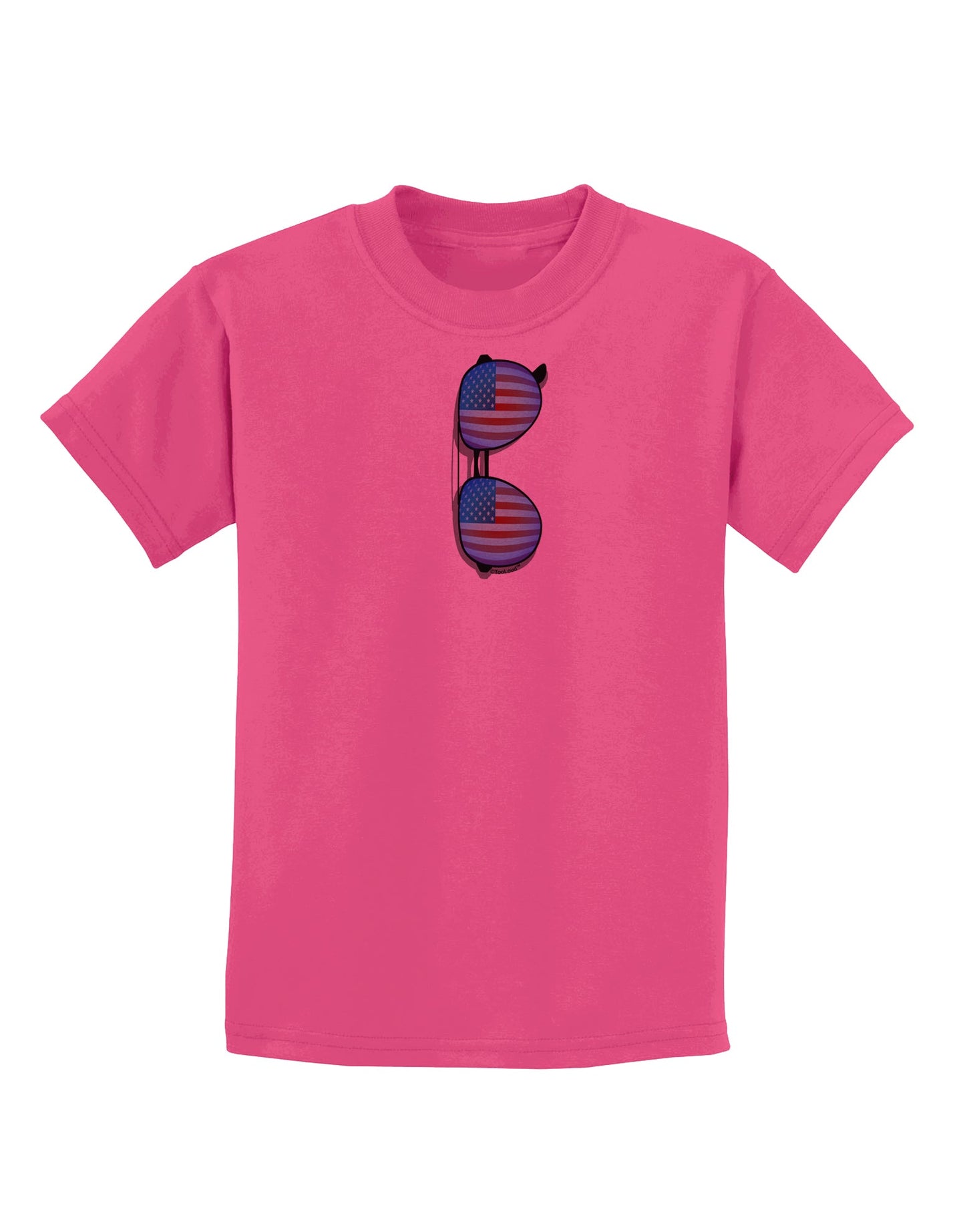 Blue American Flag Aviator Sunglasses Childrens T-Shirt-Childrens T-Shirt-TooLoud-Sangria-X-Small-Davson Sales
