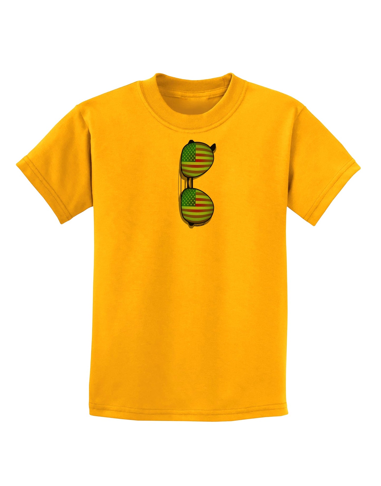 Blue American Flag Aviator Sunglasses Childrens T-Shirt-Childrens T-Shirt-TooLoud-Gold-X-Small-Davson Sales