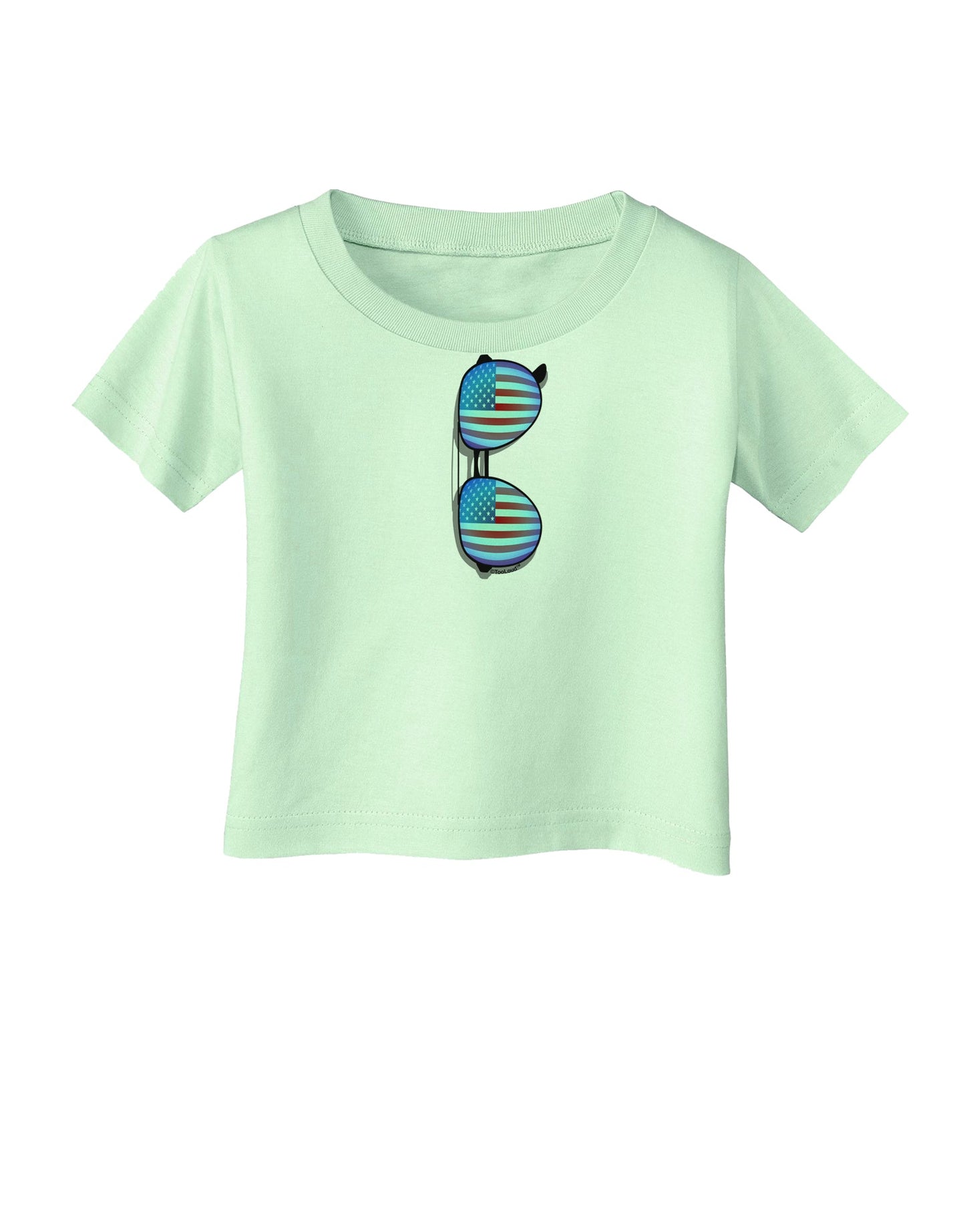 Blue American Flag Aviator Sunglasses Infant T-Shirt-Infant T-Shirt-TooLoud-Light-Green-06-Months-Davson Sales
