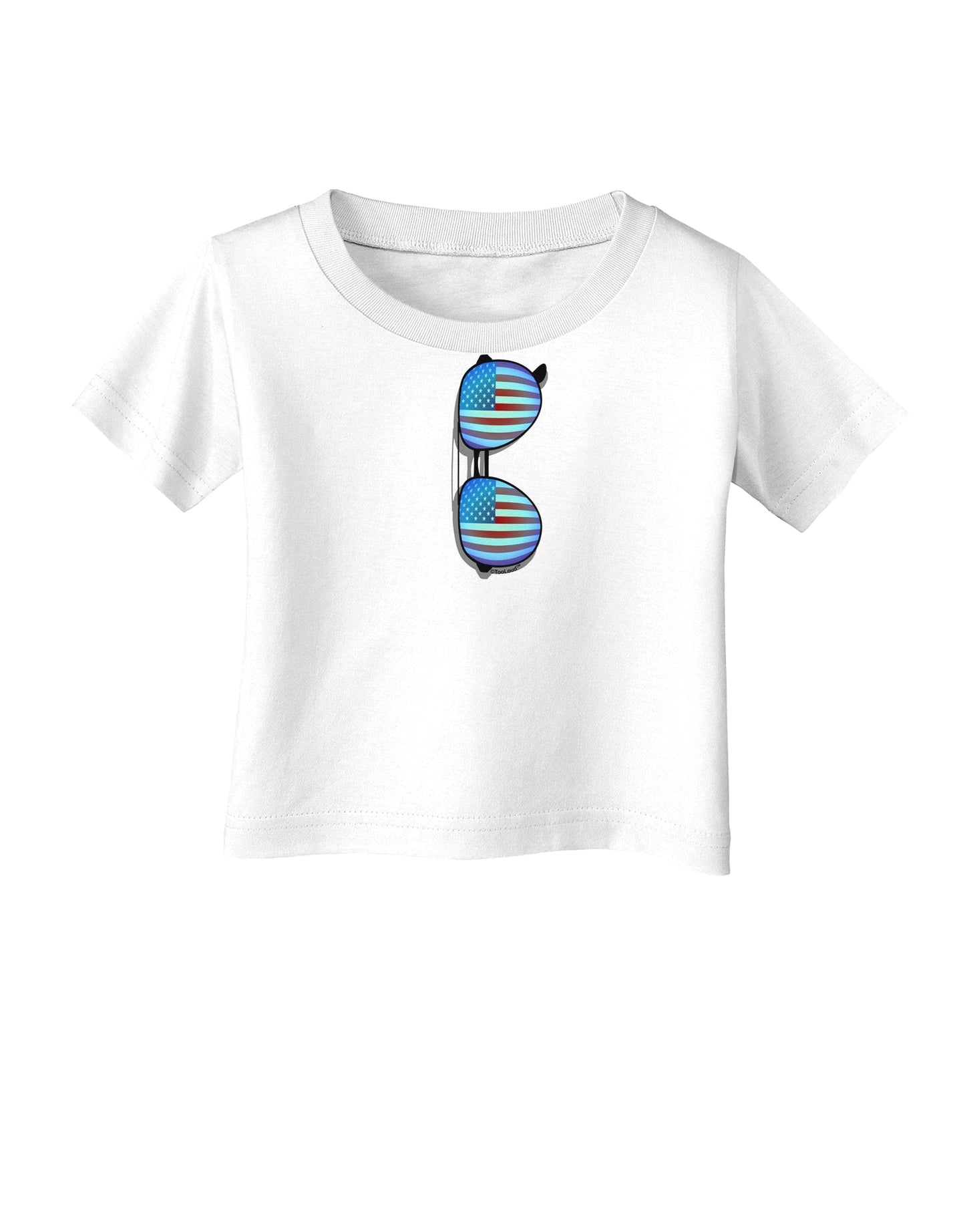 Blue American Flag Aviator Sunglasses Infant T-Shirt-Infant T-Shirt-TooLoud-White-06-Months-Davson Sales