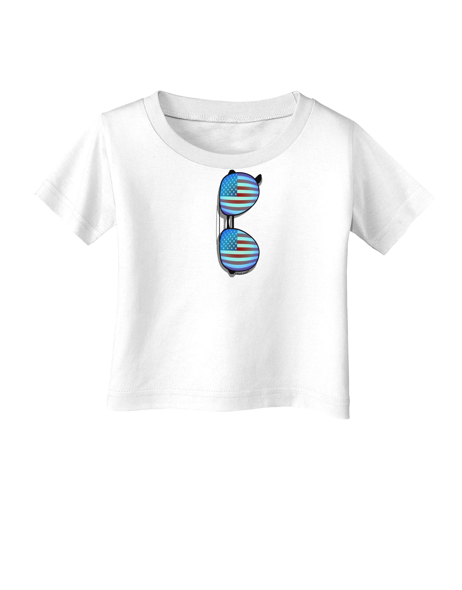 Blue American Flag Aviator Sunglasses Infant T-Shirt-Infant T-Shirt-TooLoud-White-06-Months-Davson Sales