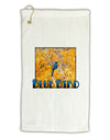 Blue Bird In Yellow Text Micro Terry Gromet Golf Towel 16 x 25 inch-Golf Towel-TooLoud-White-Davson Sales