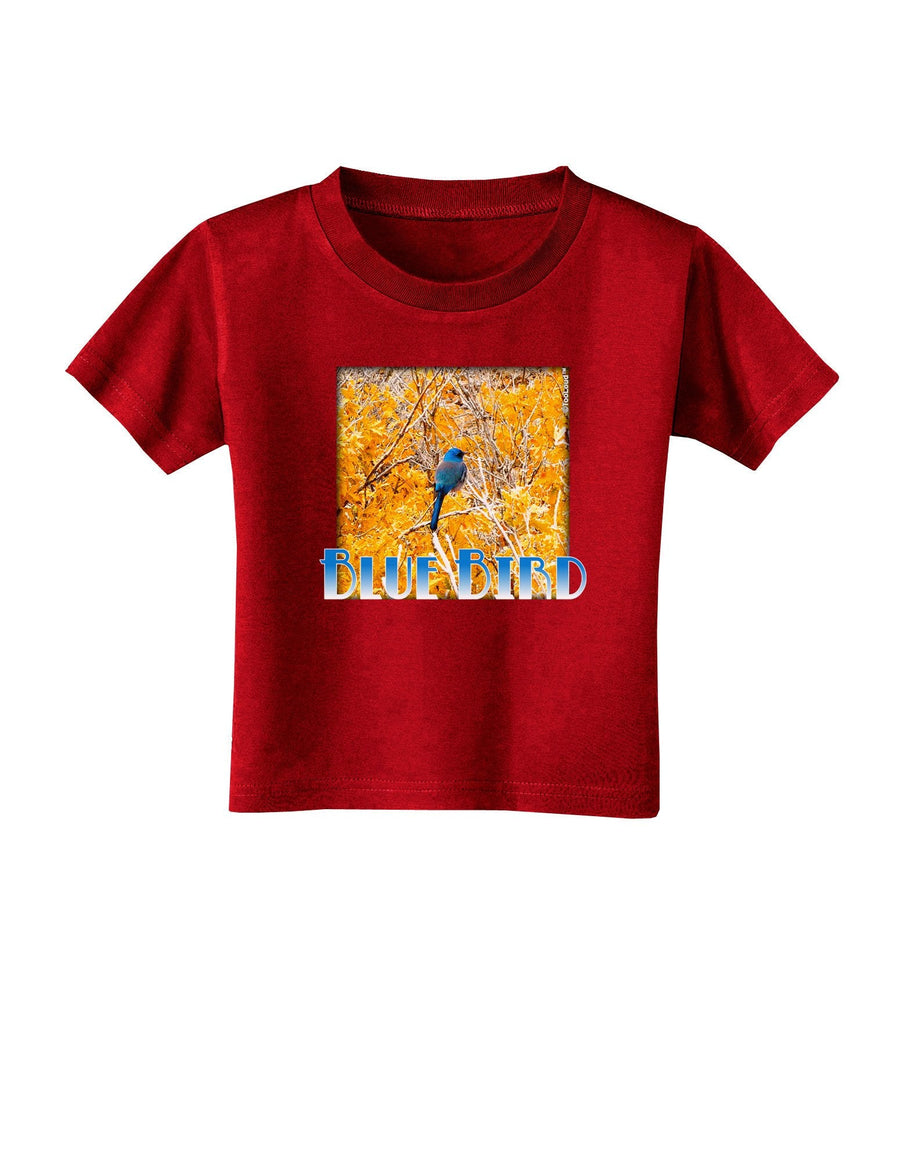 Blue Bird In Yellow Text Toddler T-Shirt Dark-Toddler T-Shirt-TooLoud-Black-4T-Davson Sales