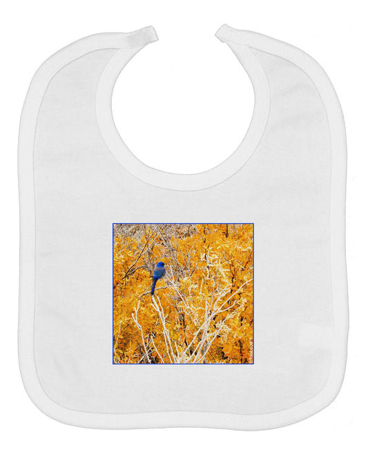 Blue Bird in Yellow Baby Bib