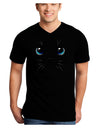 Blue-Eyed Cute Cat Face Adult Dark V-Neck T-Shirt-TooLoud-Black-Small-Davson Sales