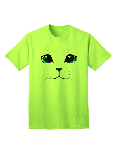 Blue-Eyed Cute Cat Face Adult T-Shirt-Mens T-Shirt-TooLoud-Neon-Green-Small-Davson Sales