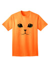 Blue-Eyed Cute Cat Face Adult T-Shirt-Mens T-Shirt-TooLoud-Neon-Orange-Small-Davson Sales