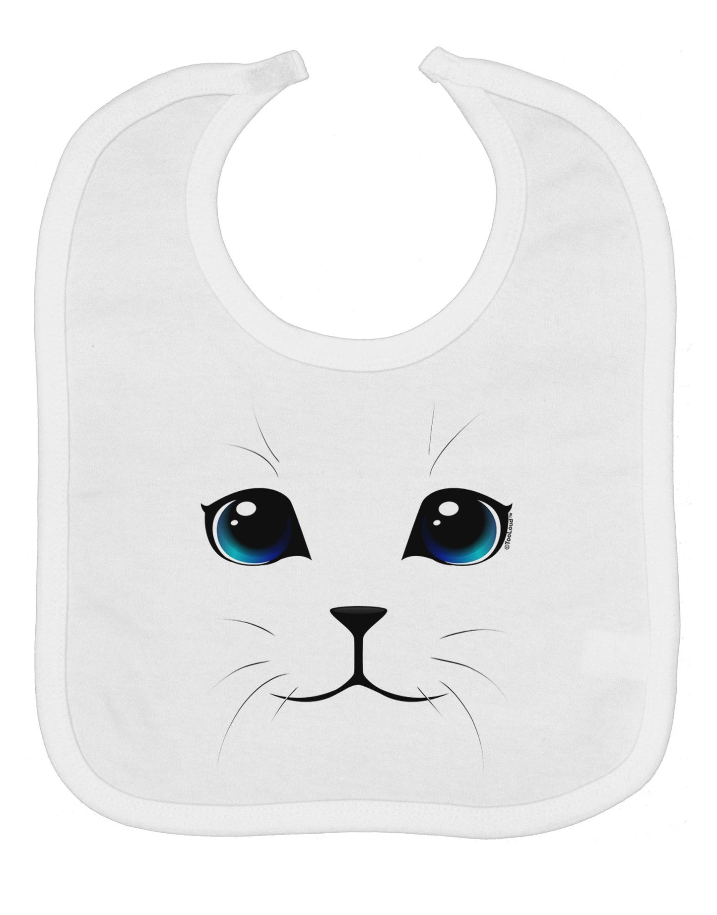 Blue-Eyed Cute Cat Face Baby Bib