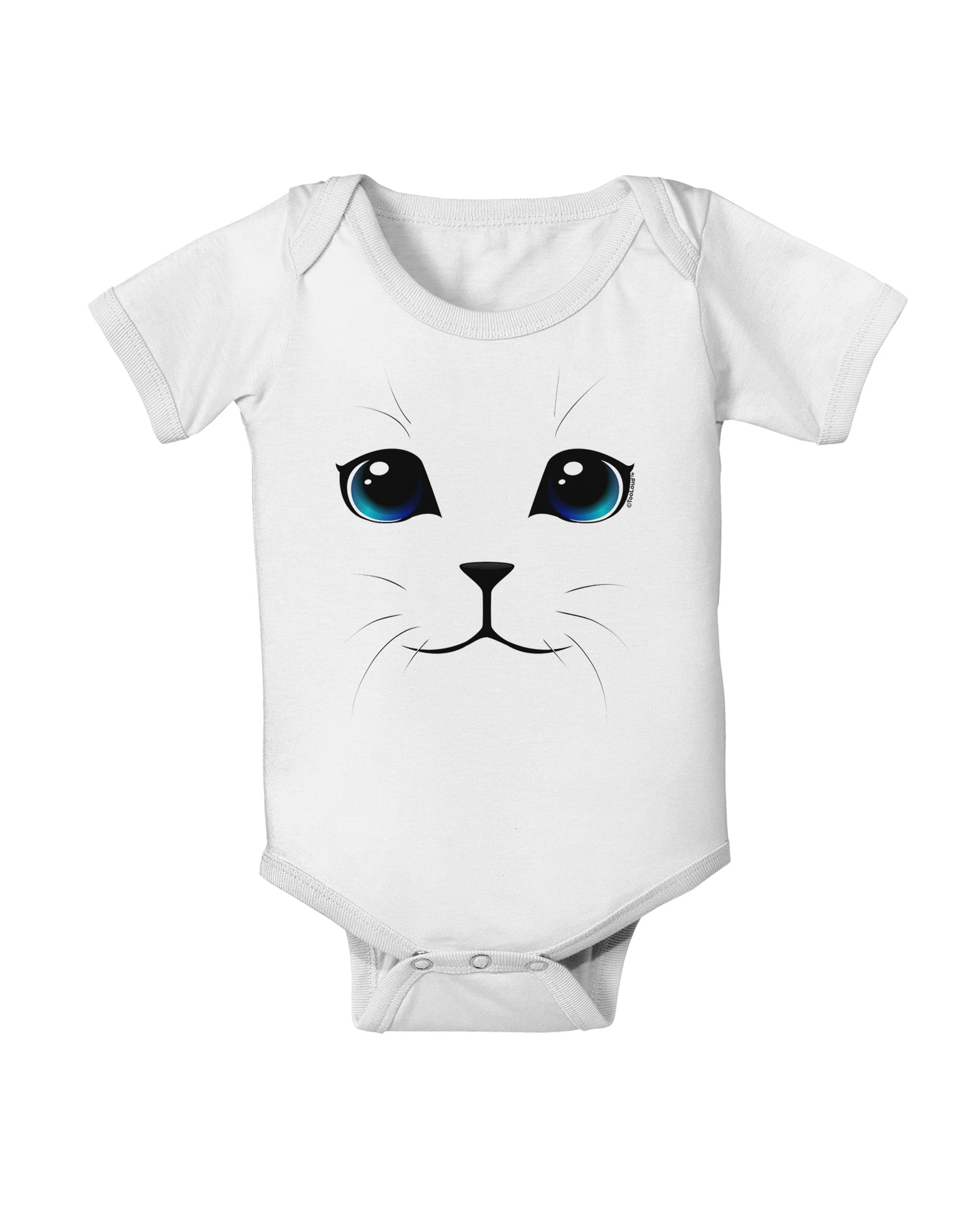 Blue-Eyed Cute Cat Face Baby Romper Bodysuit-Baby Romper-TooLoud-White-06-Months-Davson Sales