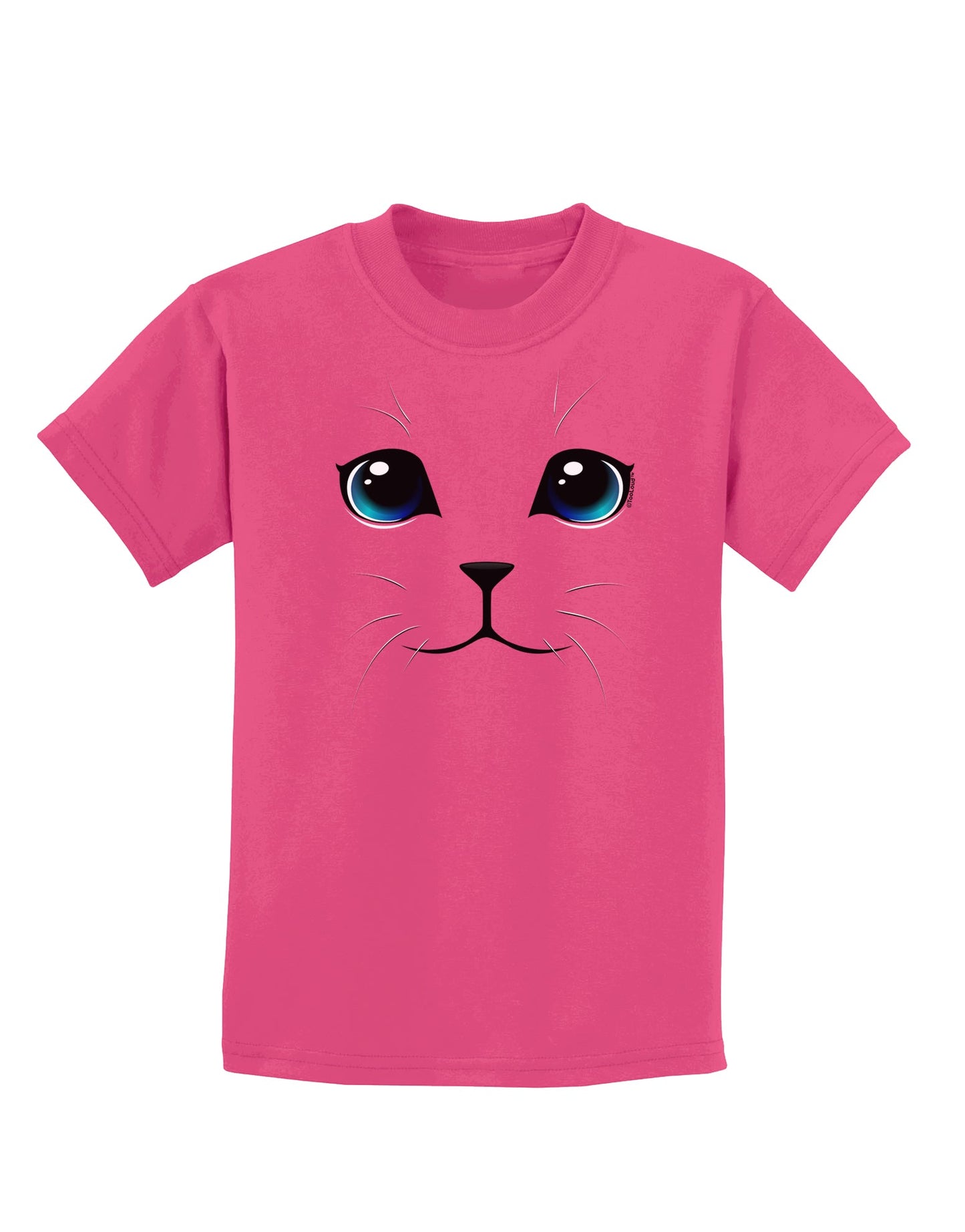 Blue-Eyed Cute Cat Face Childrens Dark T-Shirt-Childrens T-Shirt-TooLoud-Sangria-X-Small-Davson Sales
