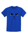 Blue-Eyed Cute Cat Face Childrens Dark T-Shirt