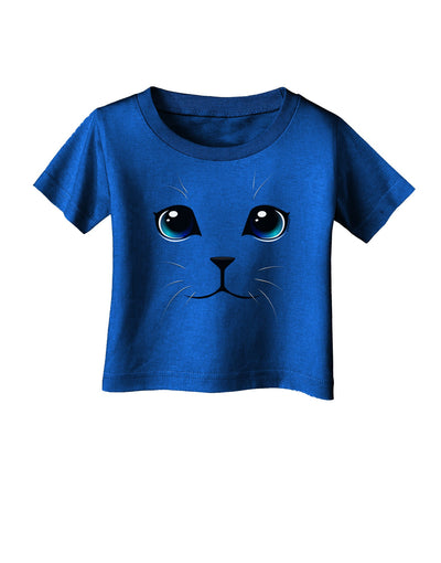 Blue-Eyed Cute Cat Face Infant T-Shirt Dark
