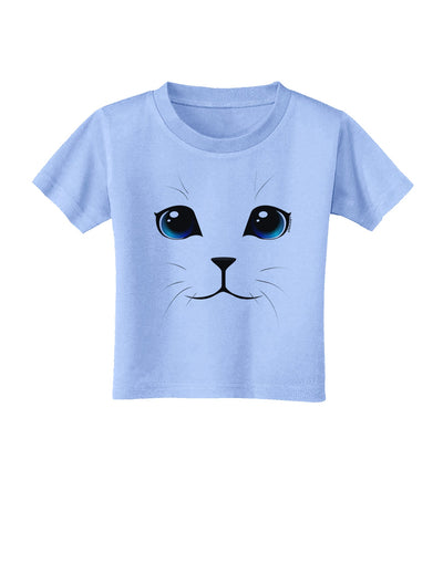 Blue-Eyed Cute Cat Face Toddler T-Shirt-Toddler T-Shirt-TooLoud-Aquatic-Blue-2T-Davson Sales