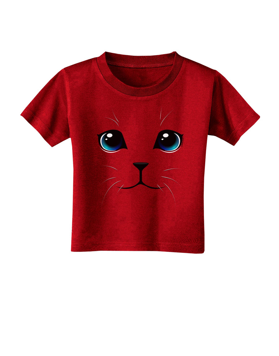 Blue-Eyed Cute Cat Face Toddler T-Shirt Dark-Toddler T-Shirt-TooLoud-Black-2T-Davson Sales